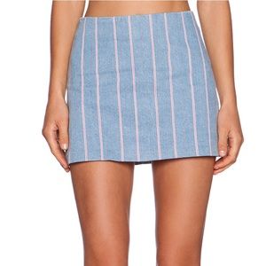 T by Alexander Wang Striped Denim Mini Skirt